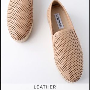 Steve Madden Leather Perforated Slip-On Espadrille